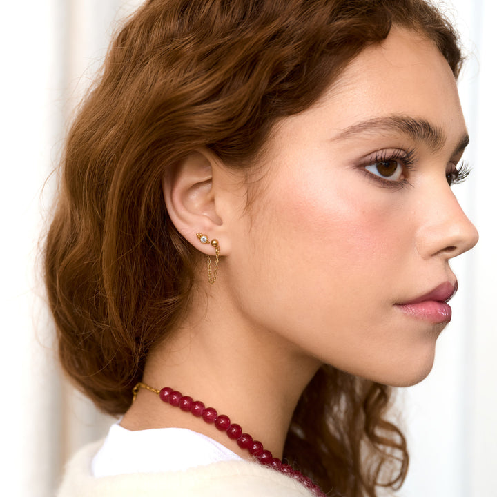 Bibi - Boucles d'oreilles Crystal Climber en acier inoxydable
