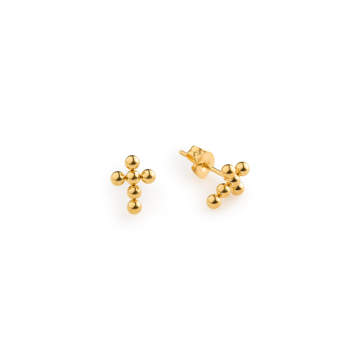 Tia - Bubble Mini Cross Earrings Stainless Steel