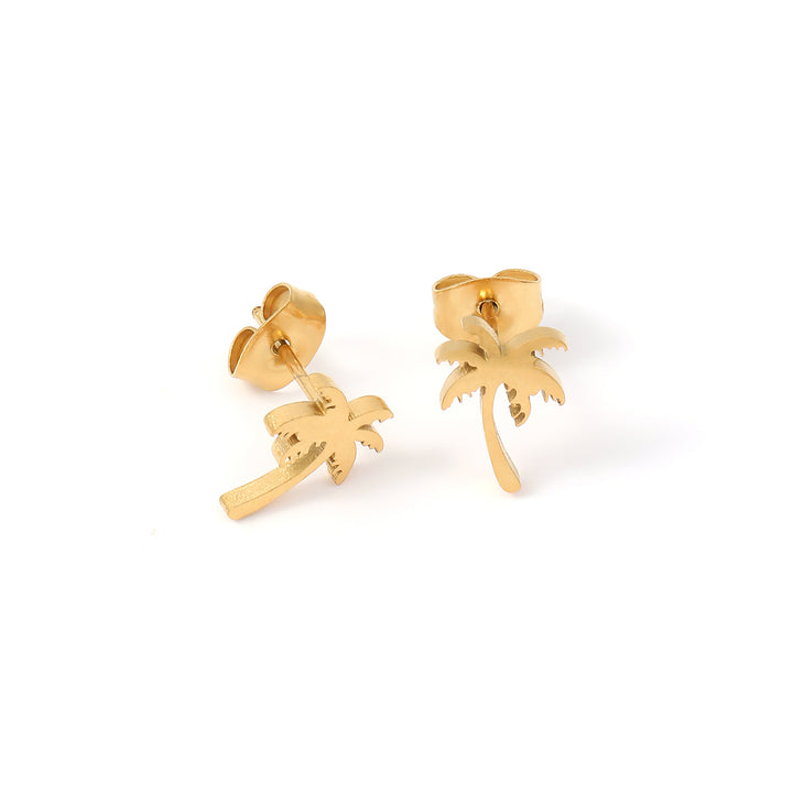 Vanja - Boucles d'oreilles en acier inoxydable en forme de palmier