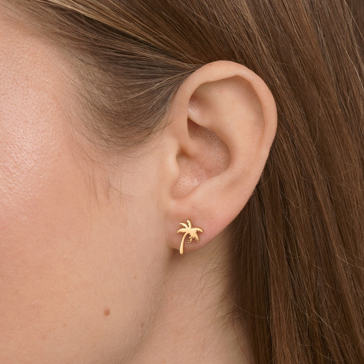 Vanja - Boucles d'oreilles en acier inoxydable en forme de palmier