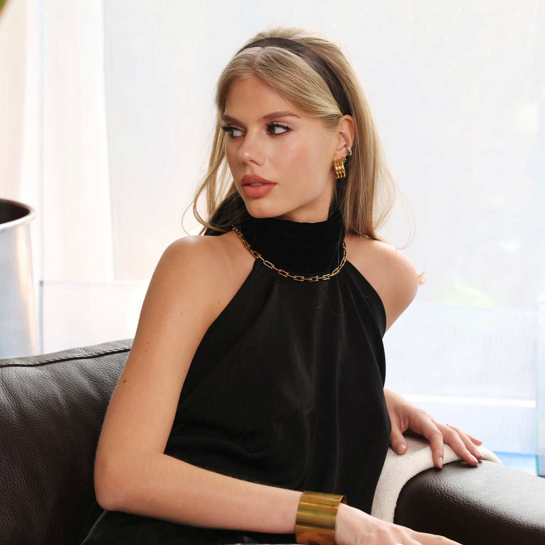 Hedvig - Boucle d'oreille large classique en acier inoxydable