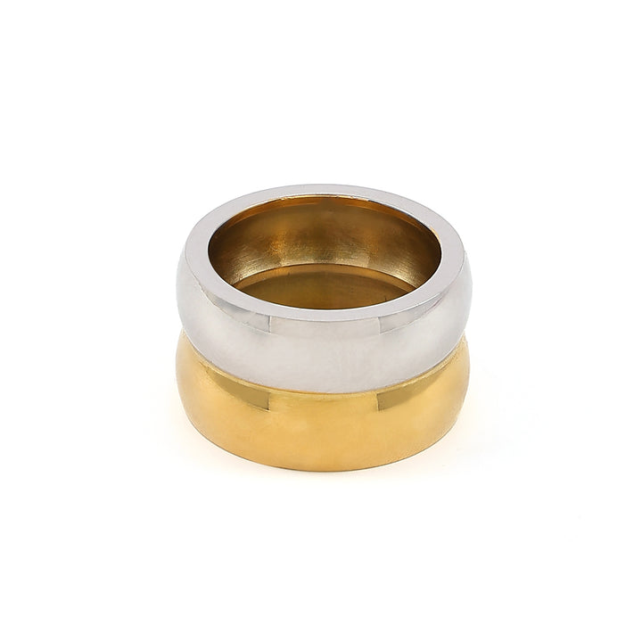 Nellie - Bague Duo Double Dôme en Acier Inoxydable