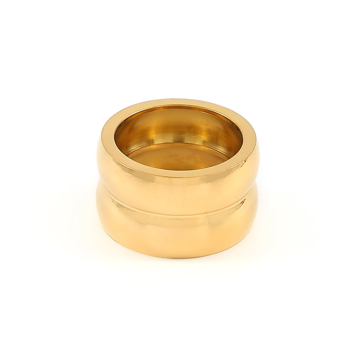 Nellie - Bague Duo Double Dôme en Acier Inoxydable