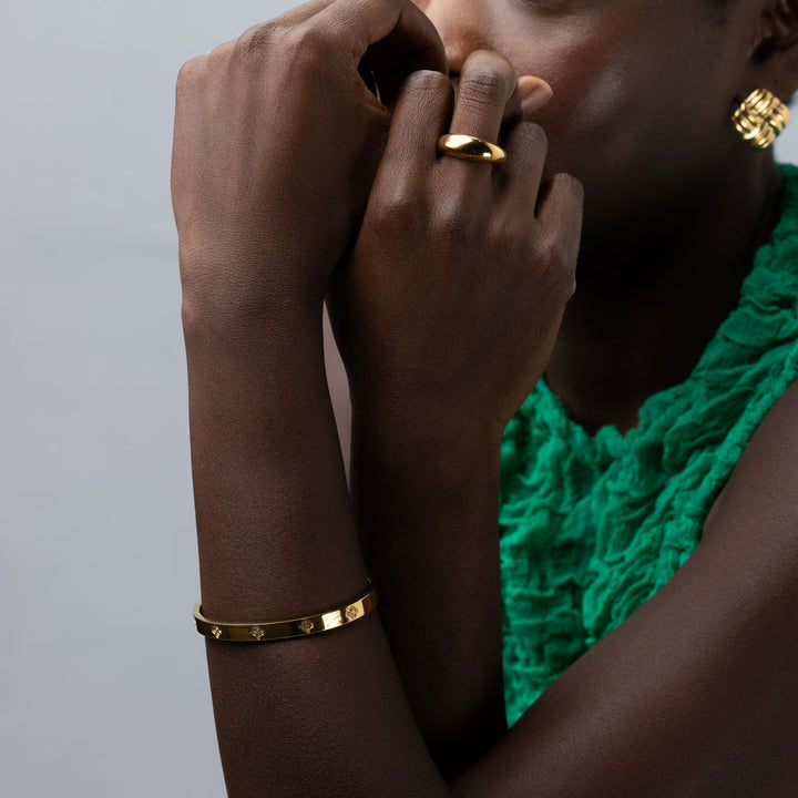Andie - Dome Chunky Bague en Acier Inoxydable