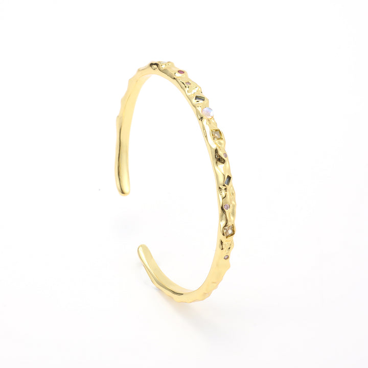 Shiloh - Bracelet jonc en cristal réglable or
