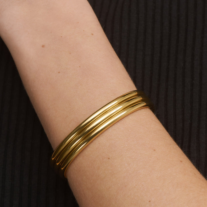 Elvira - Bracelet Triple Bangle en Acier Inoxydable