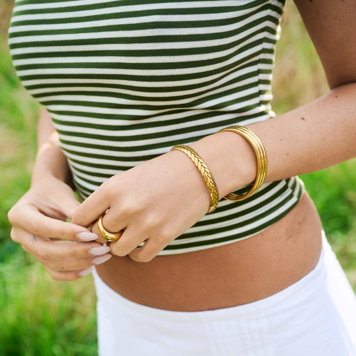 Elvira - Bracelet Triple Bangle en Acier Inoxydable