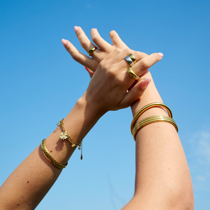 Elvira - Bracelet Triple Bangle en Acier Inoxydable