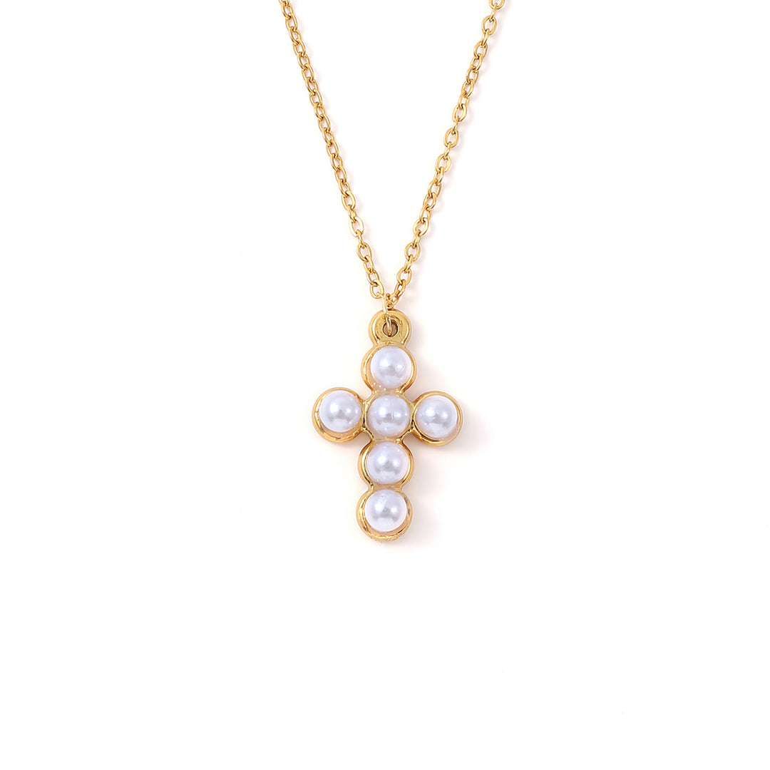 Essie - Collier pendentif croix en perle suspendu Stai