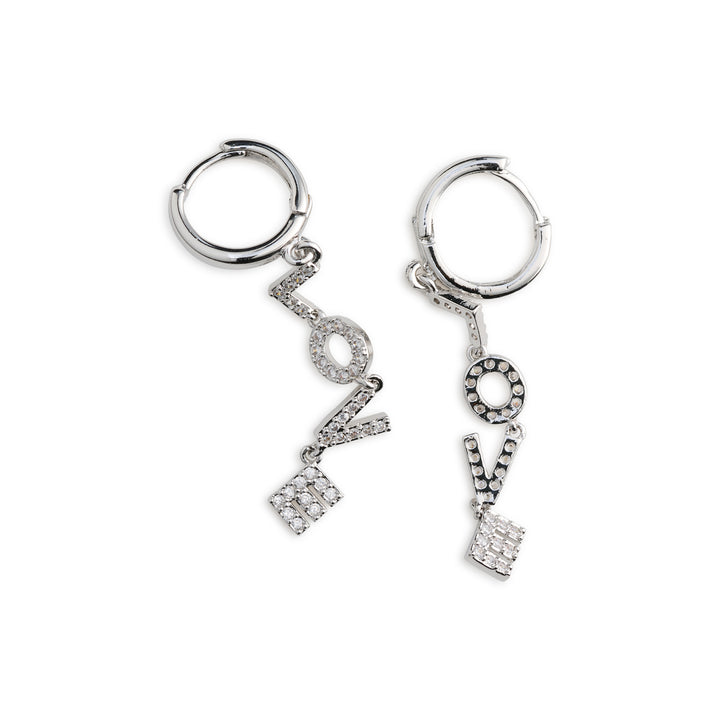 Millie - Boucles d'oreilles créoles en cristal Love Letter Danglin'