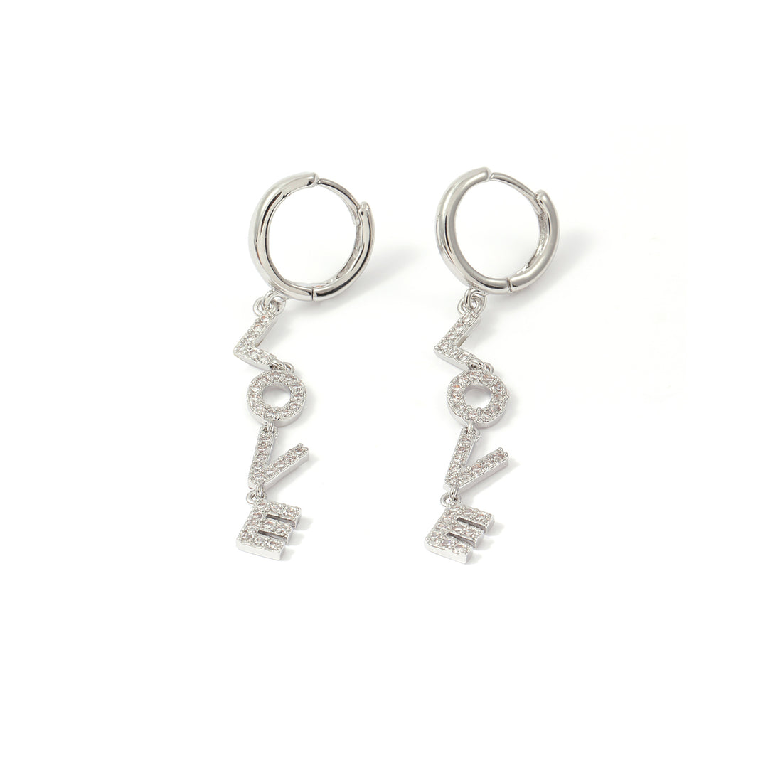Millie - Boucles d'oreilles créoles en cristal Love Letter Danglin'