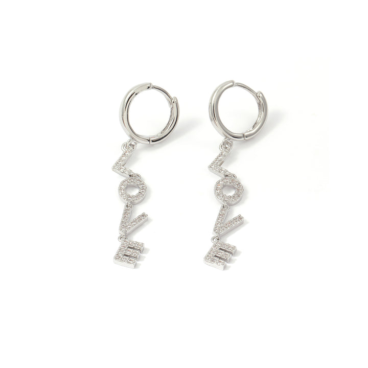 Millie - Boucles d'oreilles créoles en cristal Love Letter Danglin'