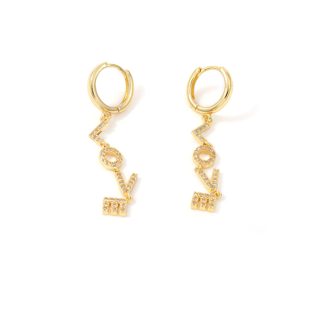 Millie - Boucles d'oreilles créoles en cristal Love Letter Danglin'
