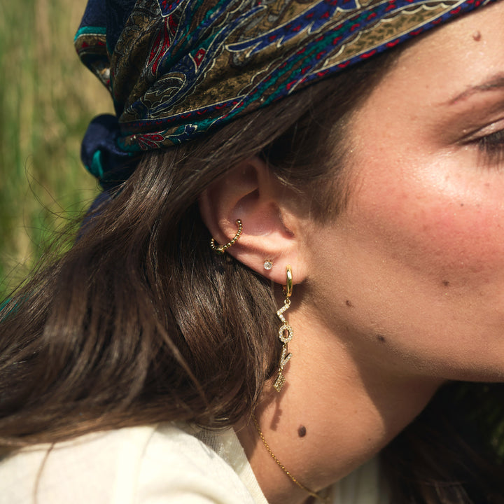 Millie - Boucles d'oreilles créoles en cristal Love Letter Danglin'