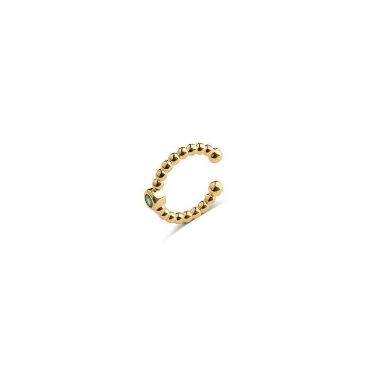 Arya - Bubbly Ear Cuff Green Crystal