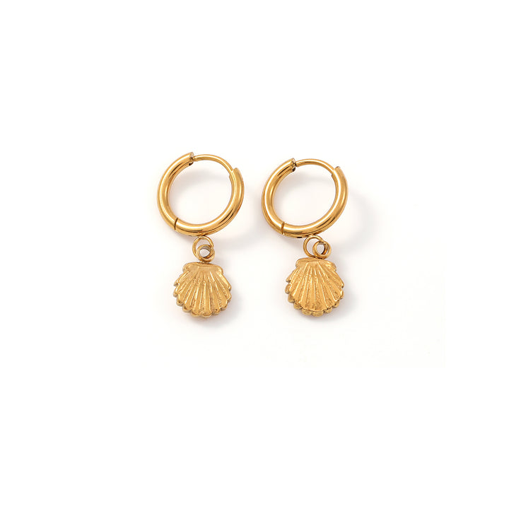 Boucles d'oreilles créoles Ane - Coquillage en acier inoxydable