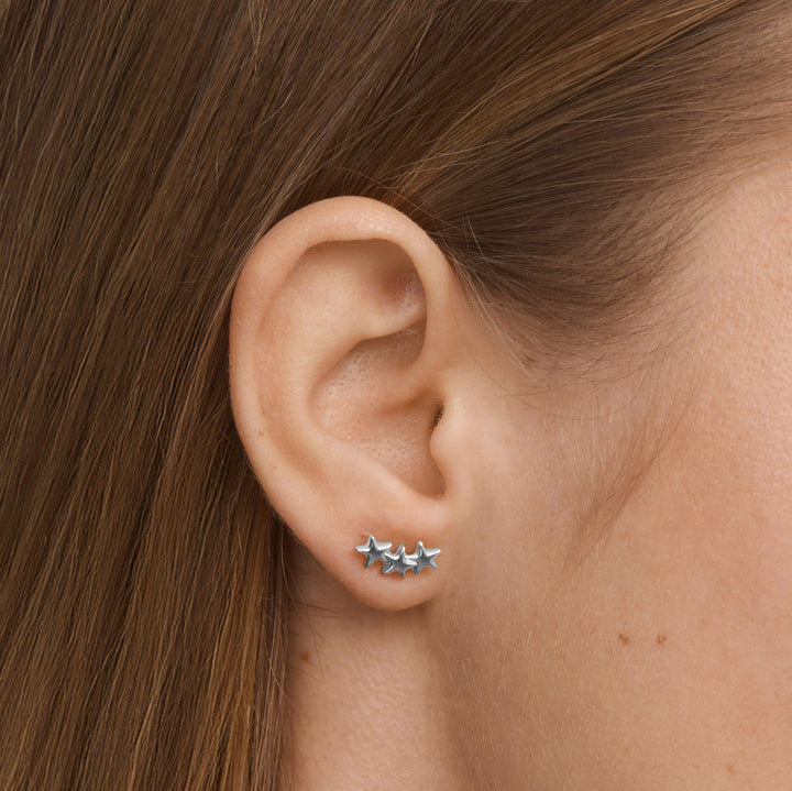 Skylar - Boucles d'oreilles mini Star Climber en acier inoxydable