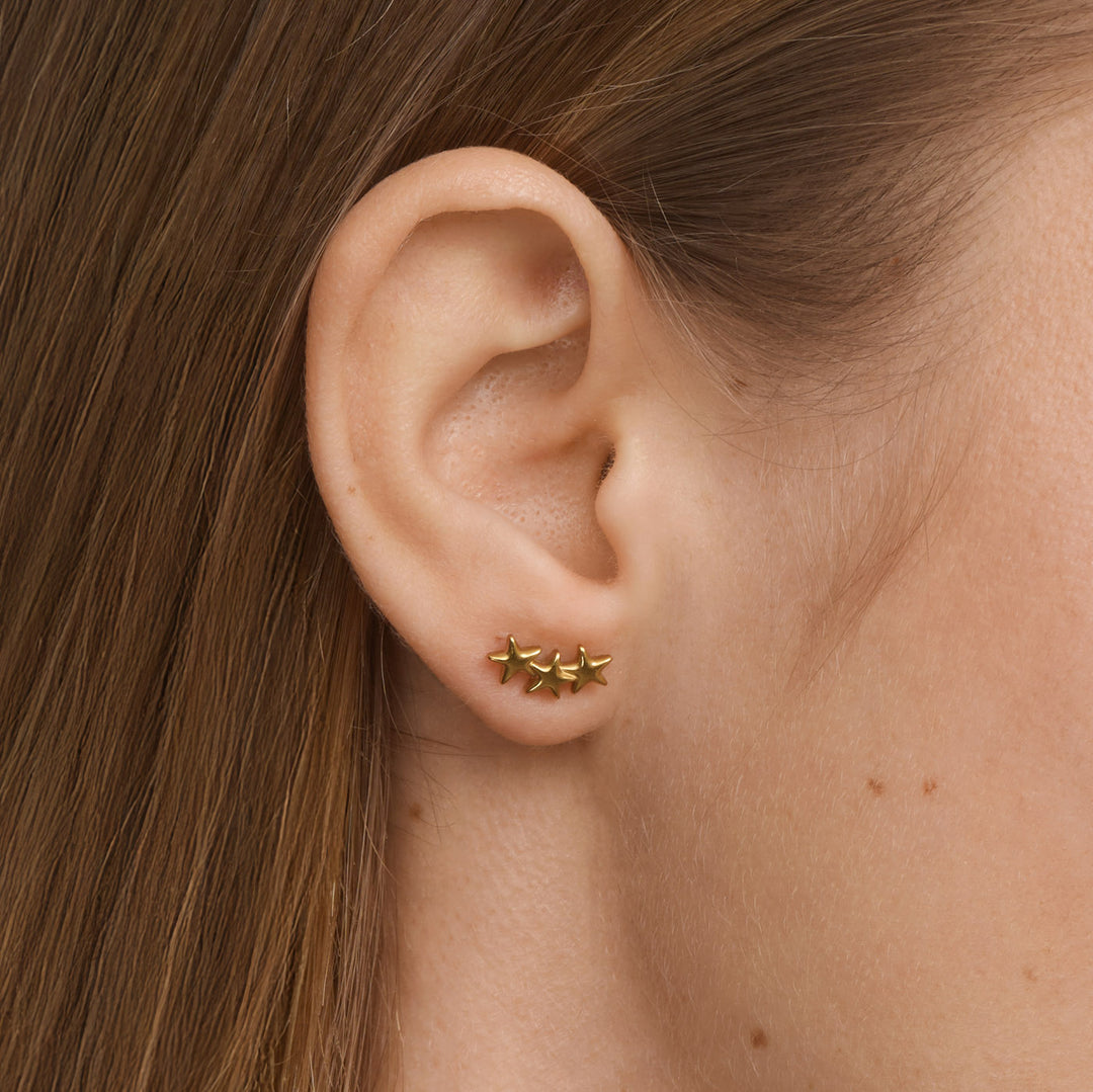 Skylar - Boucles d'oreilles mini Star Climber en acier inoxydable
