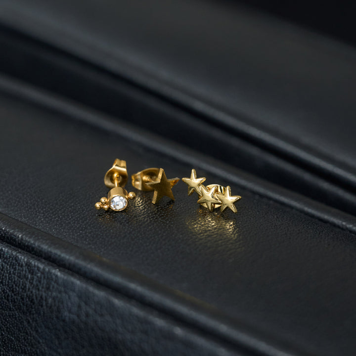 Skylar - Boucles d'oreilles mini Star Climber en acier inoxydable