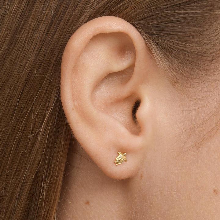 Lori - Mini Turtle Stud Earrings