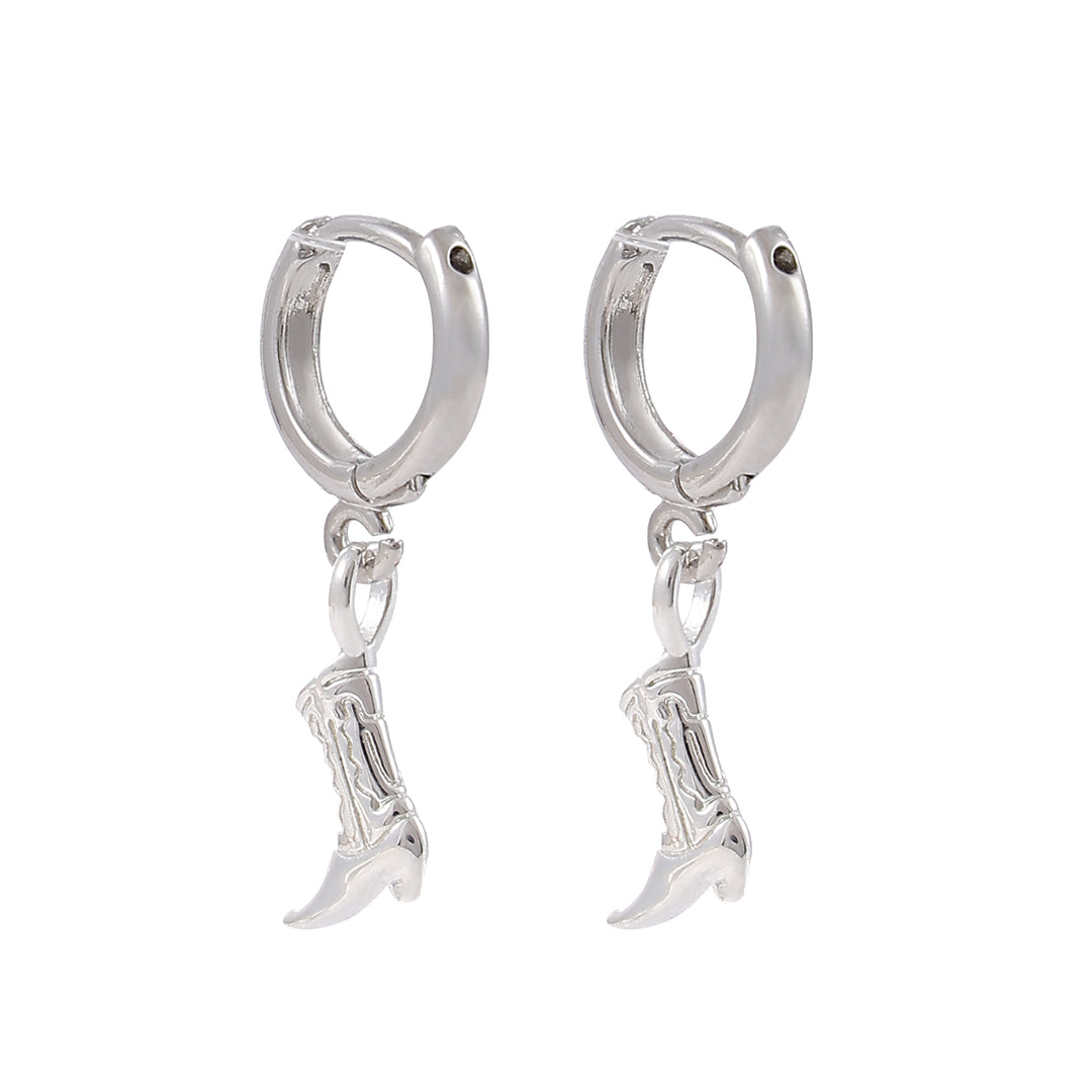 Wendy - Boucles d'oreilles en forme de hoop avec des bottes de cowboy