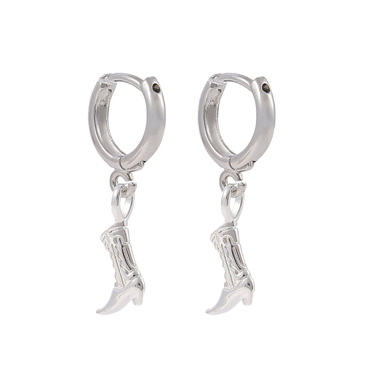 Wendy - Boucles d'oreilles en forme de hoop avec des bottes de cowboy