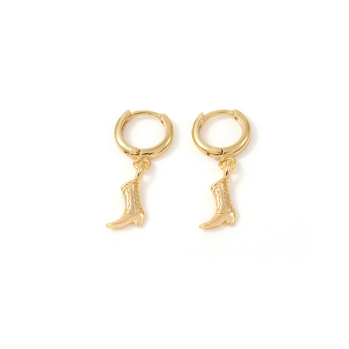 Wendy - Boucles d'oreilles en forme de hoop avec des bottes de cowboy