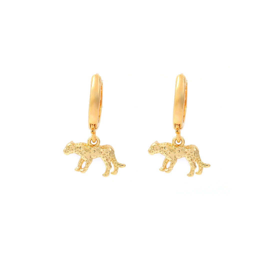 Quinn - Leopard Charm Hoop Earrings