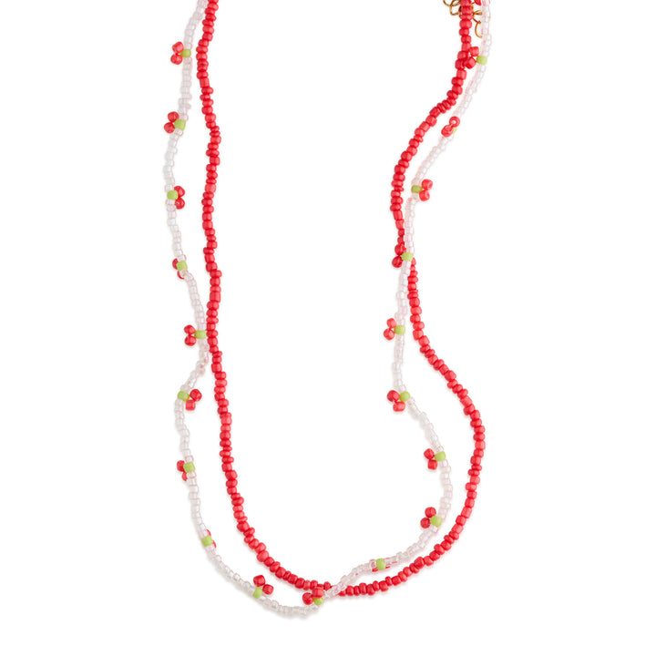 Leonie - Collier double en perles de cerise