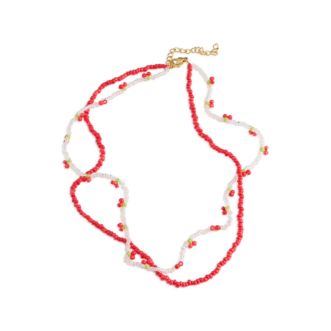 Leonie - Collier double en perles de cerise