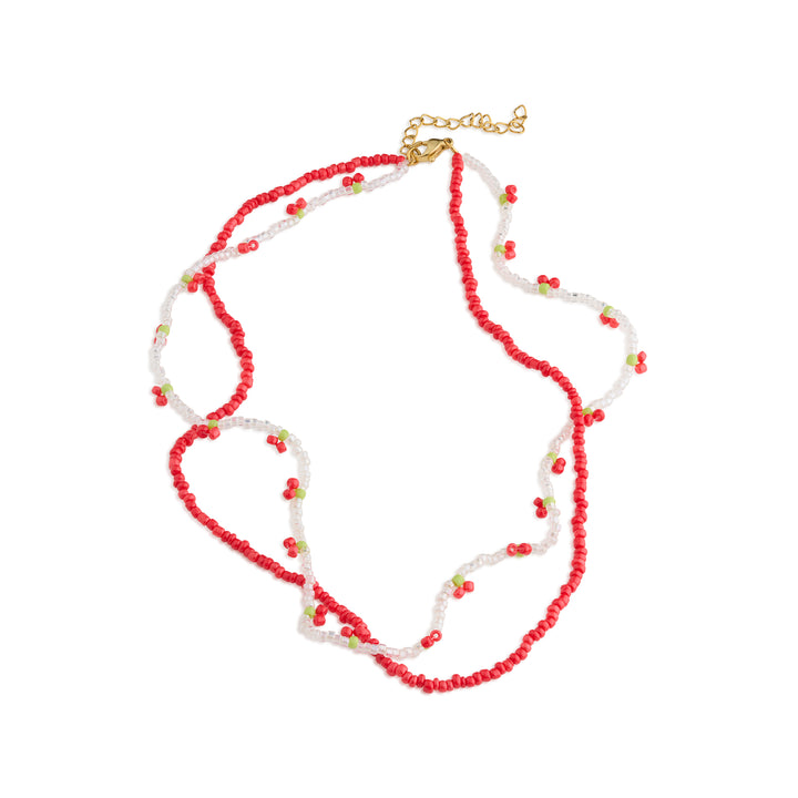 Leonie - Collier double en perles de cerise