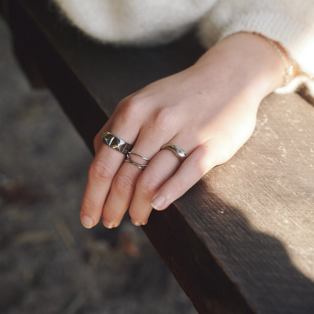 Eline - Bague en Cristal Acier Inoxydable