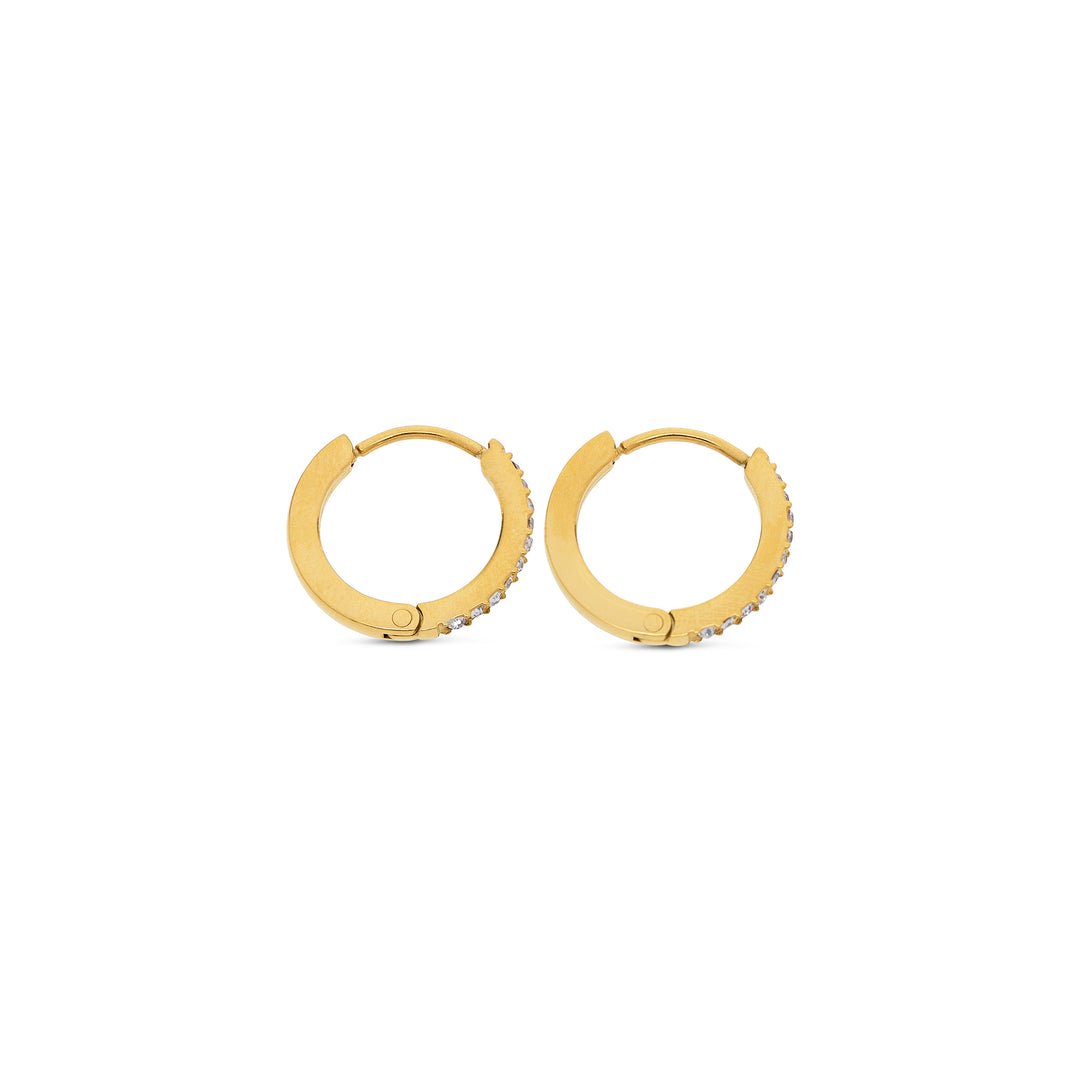 Nilea - Crystal Hoop Earrings Stainless Steel