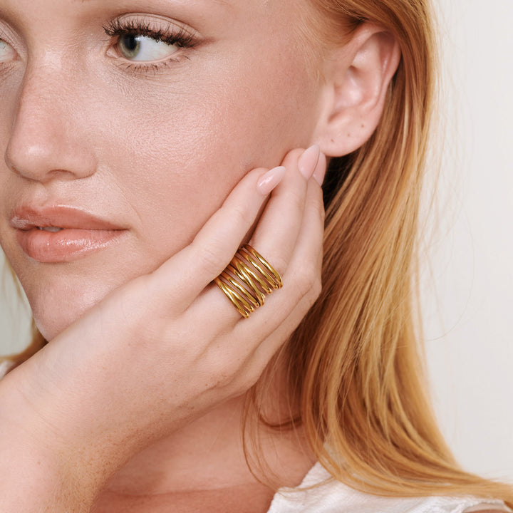 Kylie - Bague Multi-couches Acier Inoxydable