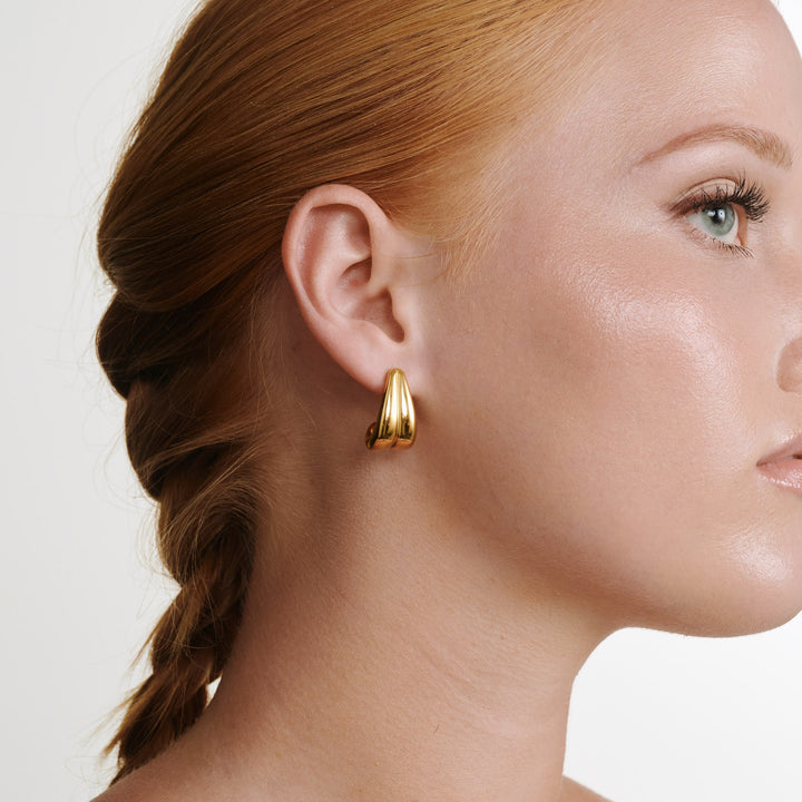 Tara - Chunky boucles d'oreilles pendantes en acier inoxydable