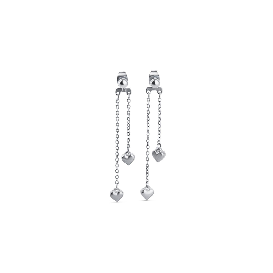 Nella - Heart Chain Earrings Stainless Steel