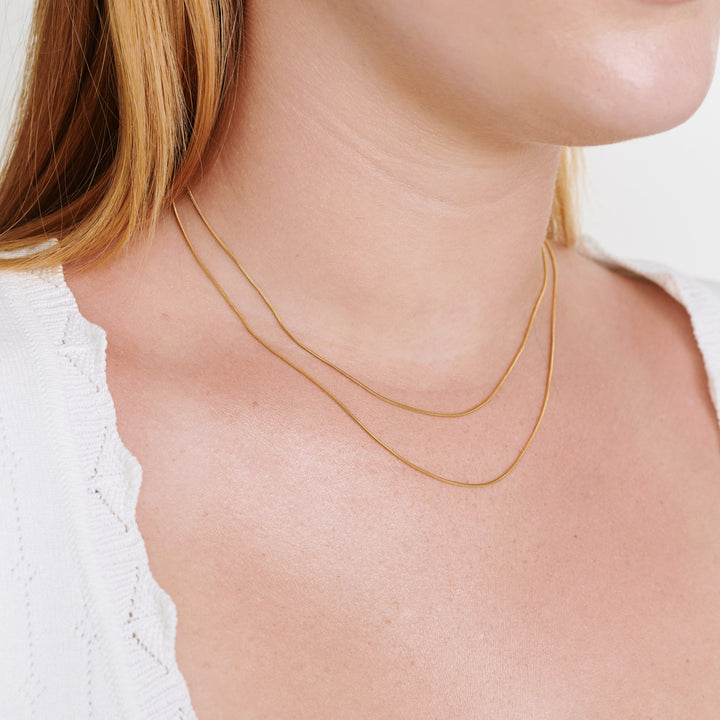Silvia - Collier à chaîne double serpent en acier inoxydable Ste