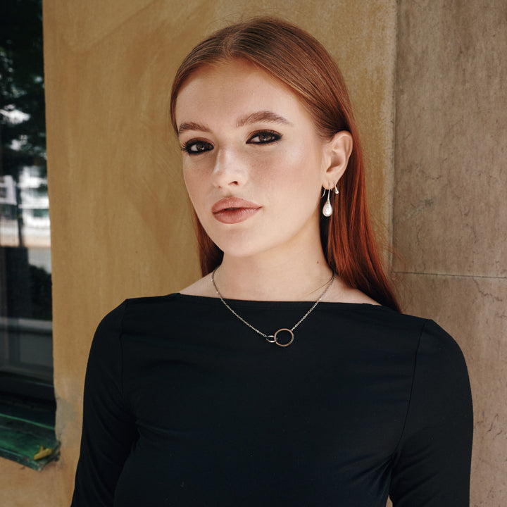 Janni - Boucles d'oreilles en perle en acier inoxydable