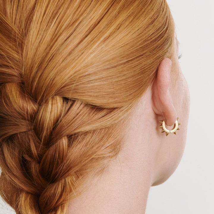 Elda - Boucles d'oreilles à anneau à pointes en acier inoxydable