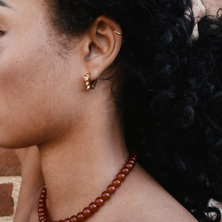 Nike - Boucles d'oreilles Spike Hoop en acier inoxydable