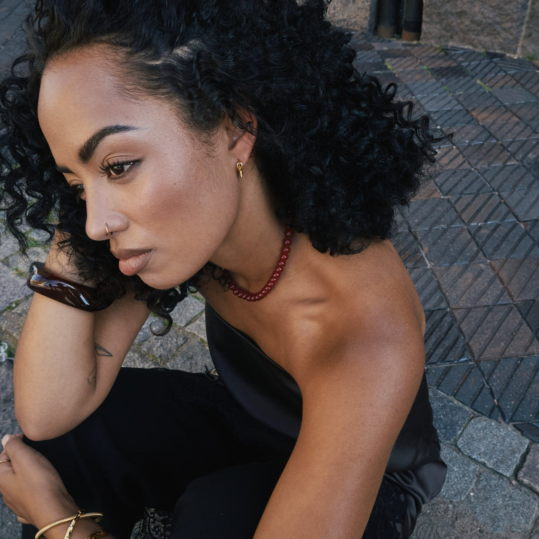 Nike - Boucles d'oreilles Spike Hoop en acier inoxydable