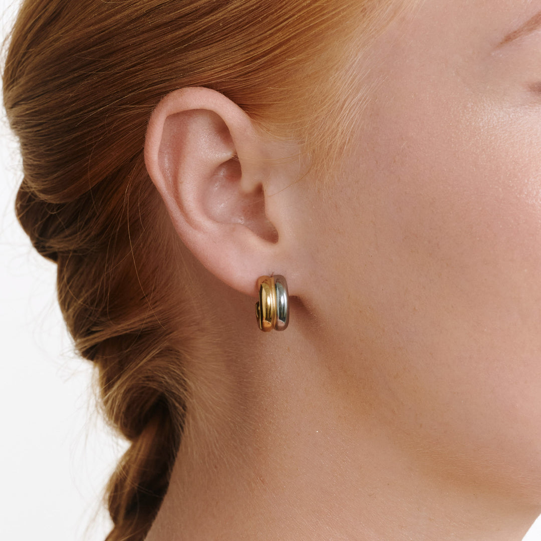 Vendela - Boucles d'oreilles duo clous en acier inoxydable