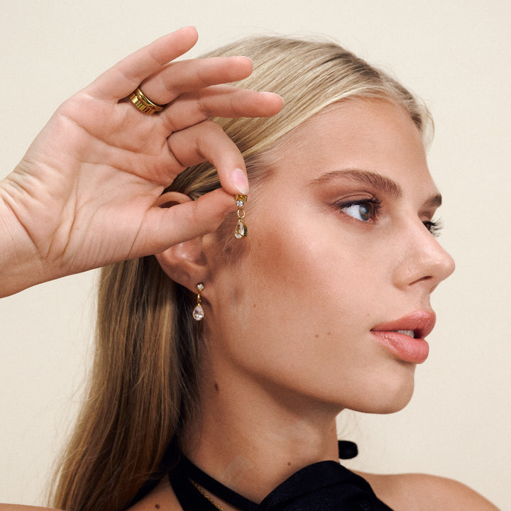 Roslyn - Crystal Stud Earrings Stainless Steel