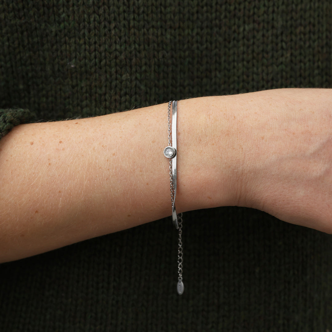 Solvej - Bracelet Duo Chaîne Acier Inoxydable