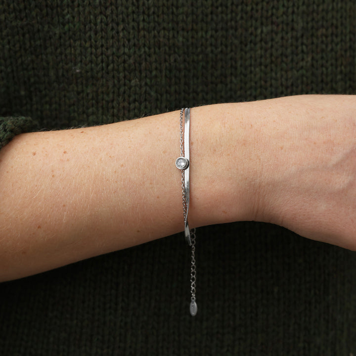 Solvej - Bracelet Duo Chaîne Acier Inoxydable