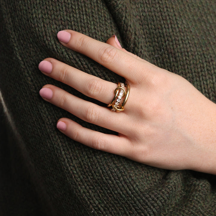 Ethel - Bague Empilée Cristal Acier Inoxydable