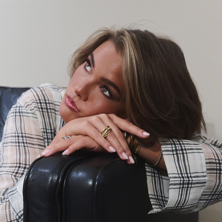 Ethel - Bague Empilée Cristal Acier Inoxydable