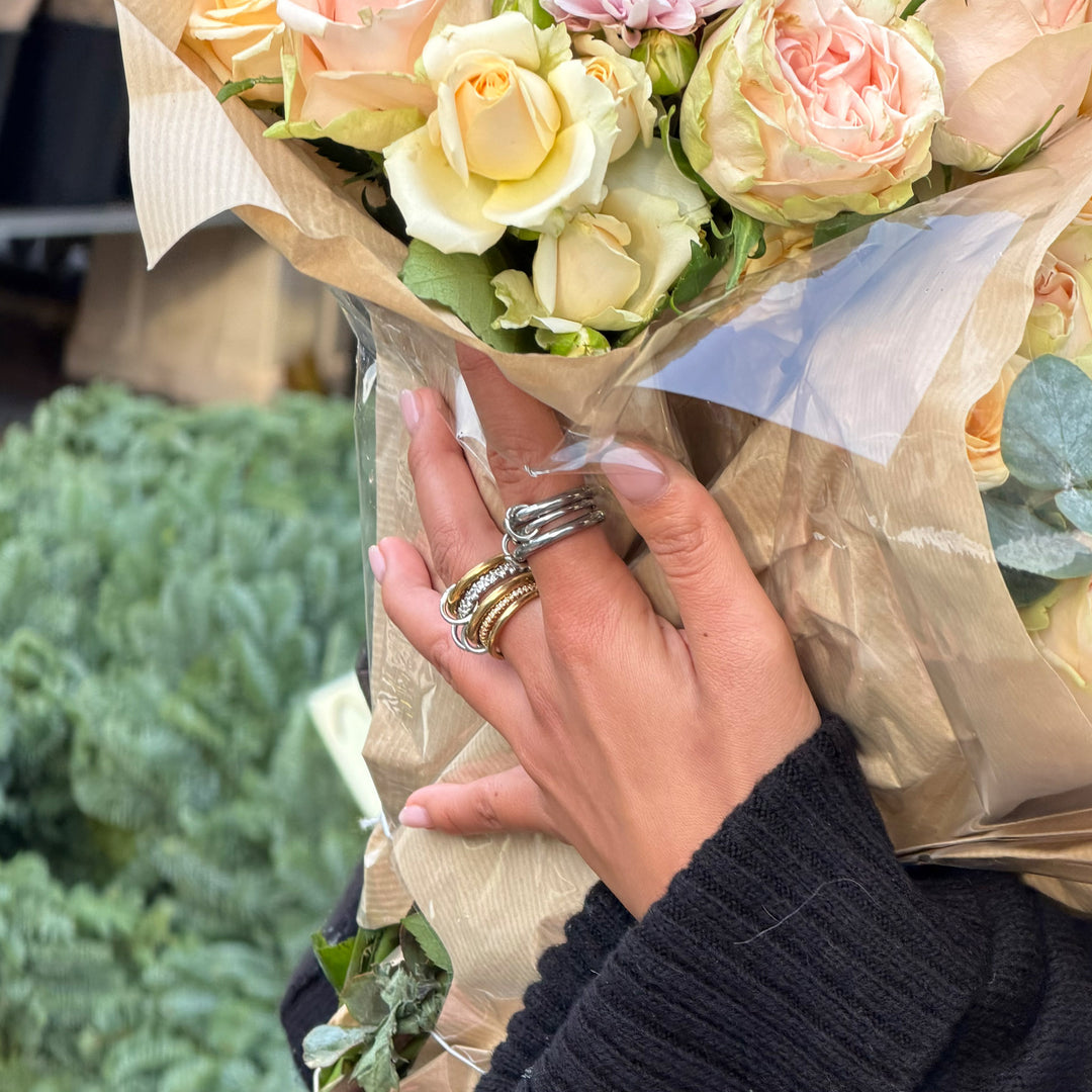 Irene - Bague Empilable Élégante en Acier Inoxydable