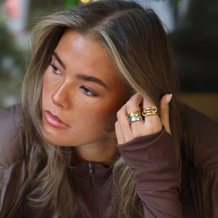 Irene - Bague Empilable Élégante en Acier Inoxydable