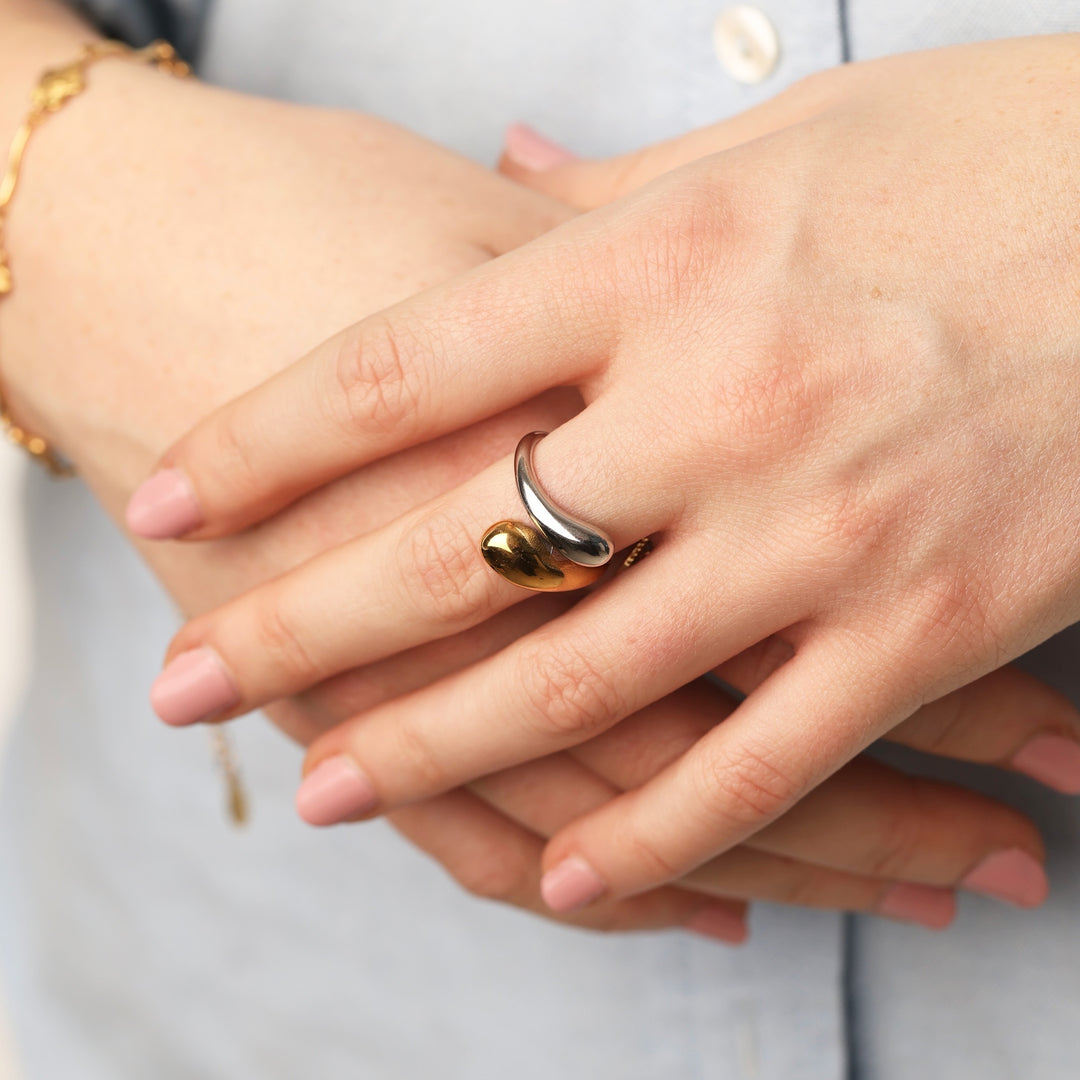 Ava - Bague en métal mélangé en acier inoxydable